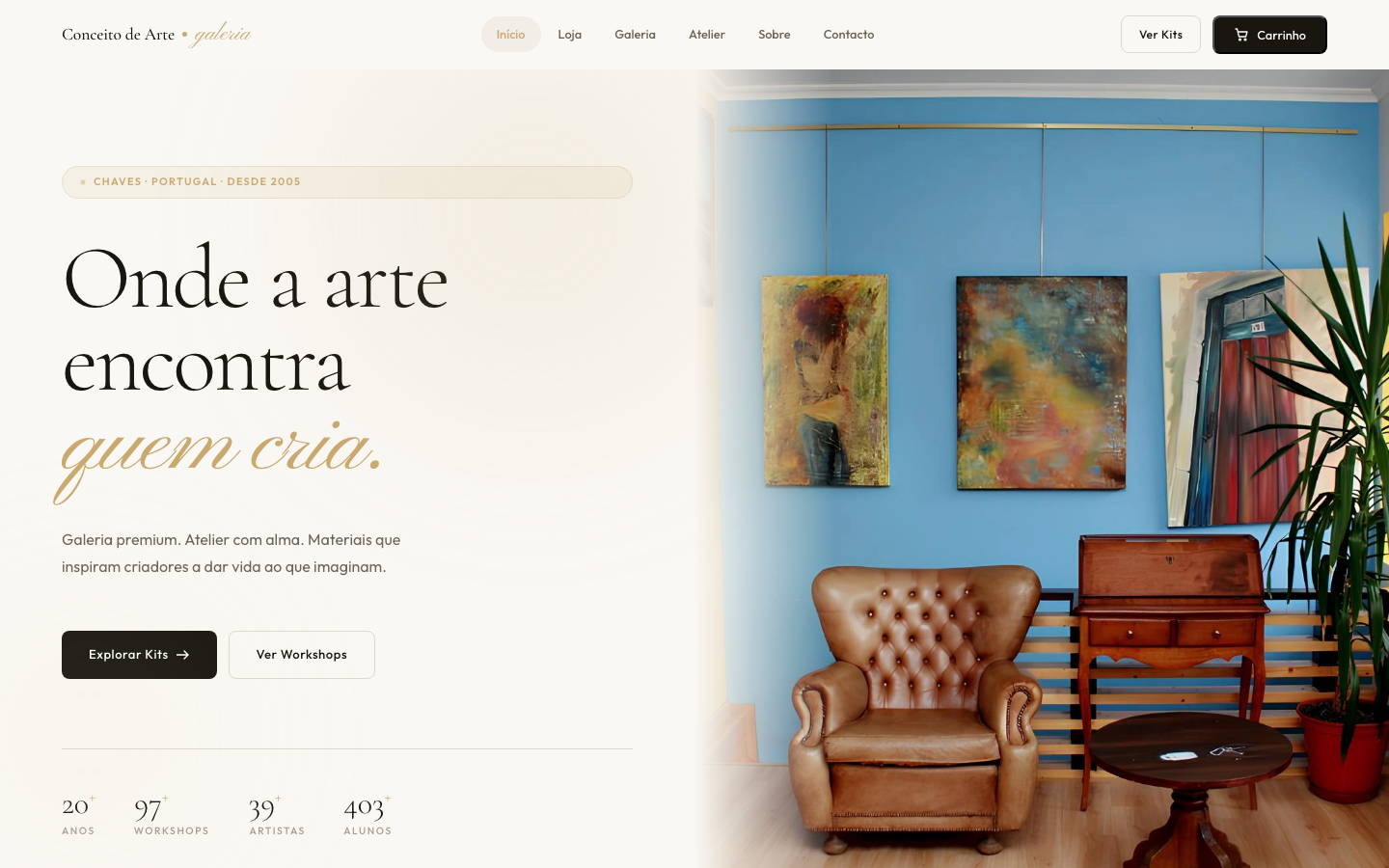 Conceito de Arte website